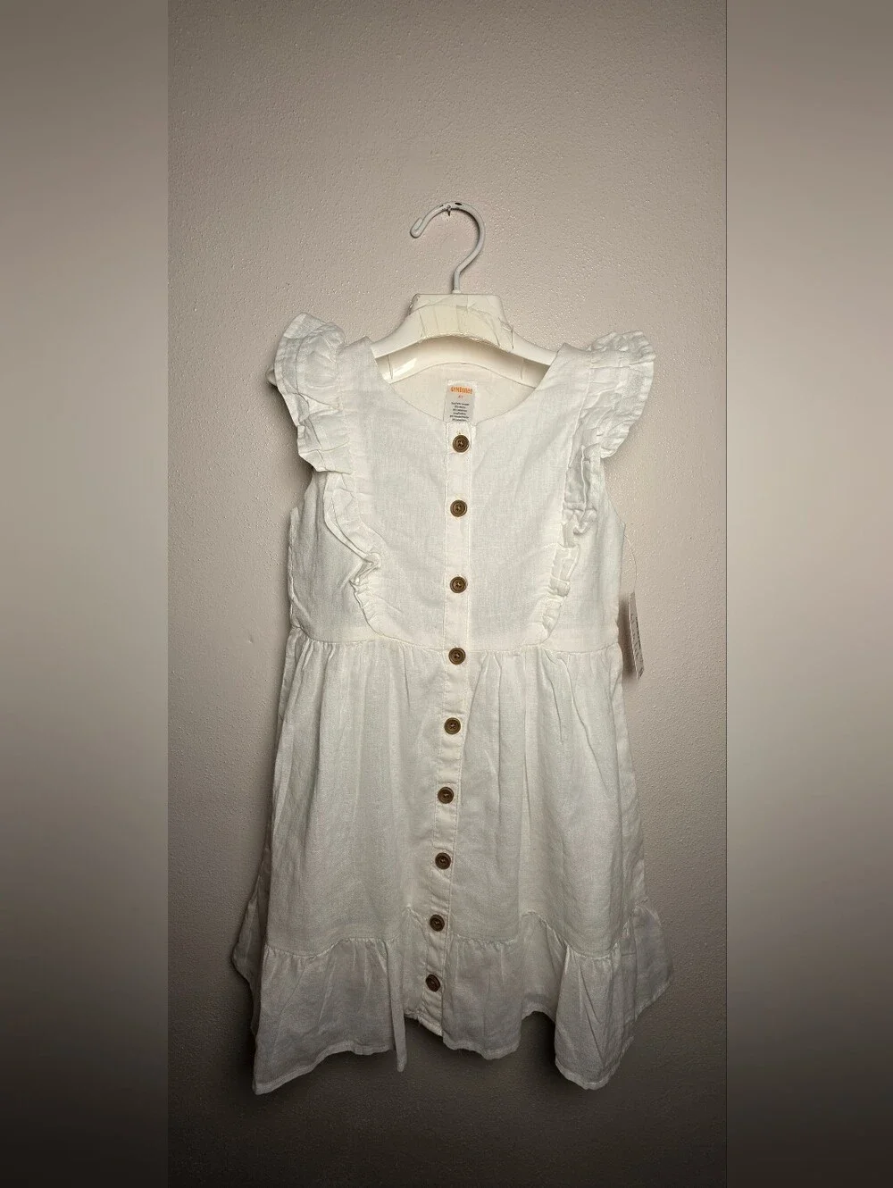 Gymboree Cream Button-Front Ruffle Dress